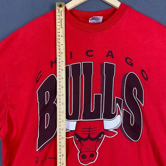 VTG Chicago Bulls T-Shirt Mens 2XL Red Single Stitch Hanes Beefy NBA USA 90s - Picture 11 of 14